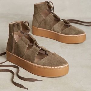 Anthropologie M4D3 Green Suede Savannah Sneakers